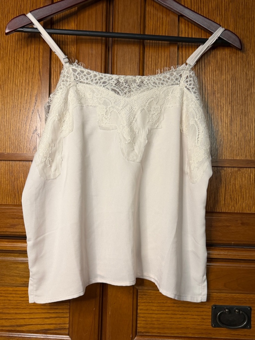 Lulu's Maddox Cream Satin Lace-Trim Camisole Layering Sexy Romantic Feminine
